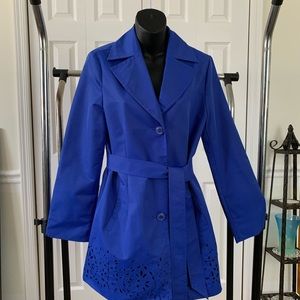 NWOT Dennis Basso Cobalt Blue Fully Lined Jacket. XS (Runs Large)
